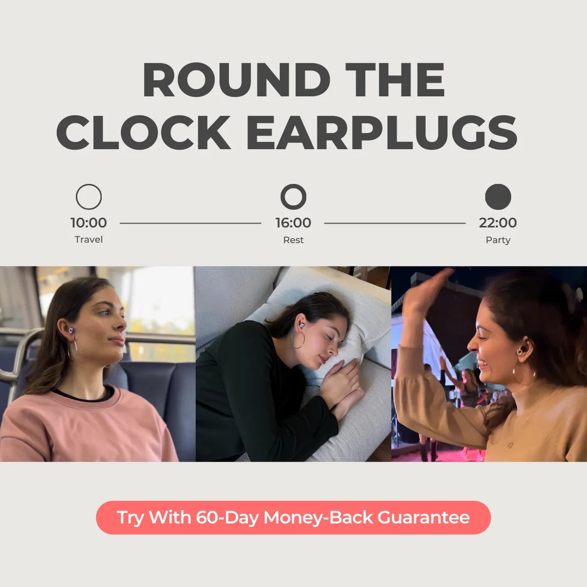 FlyHugz® Noise Reducing Travel Earplugs