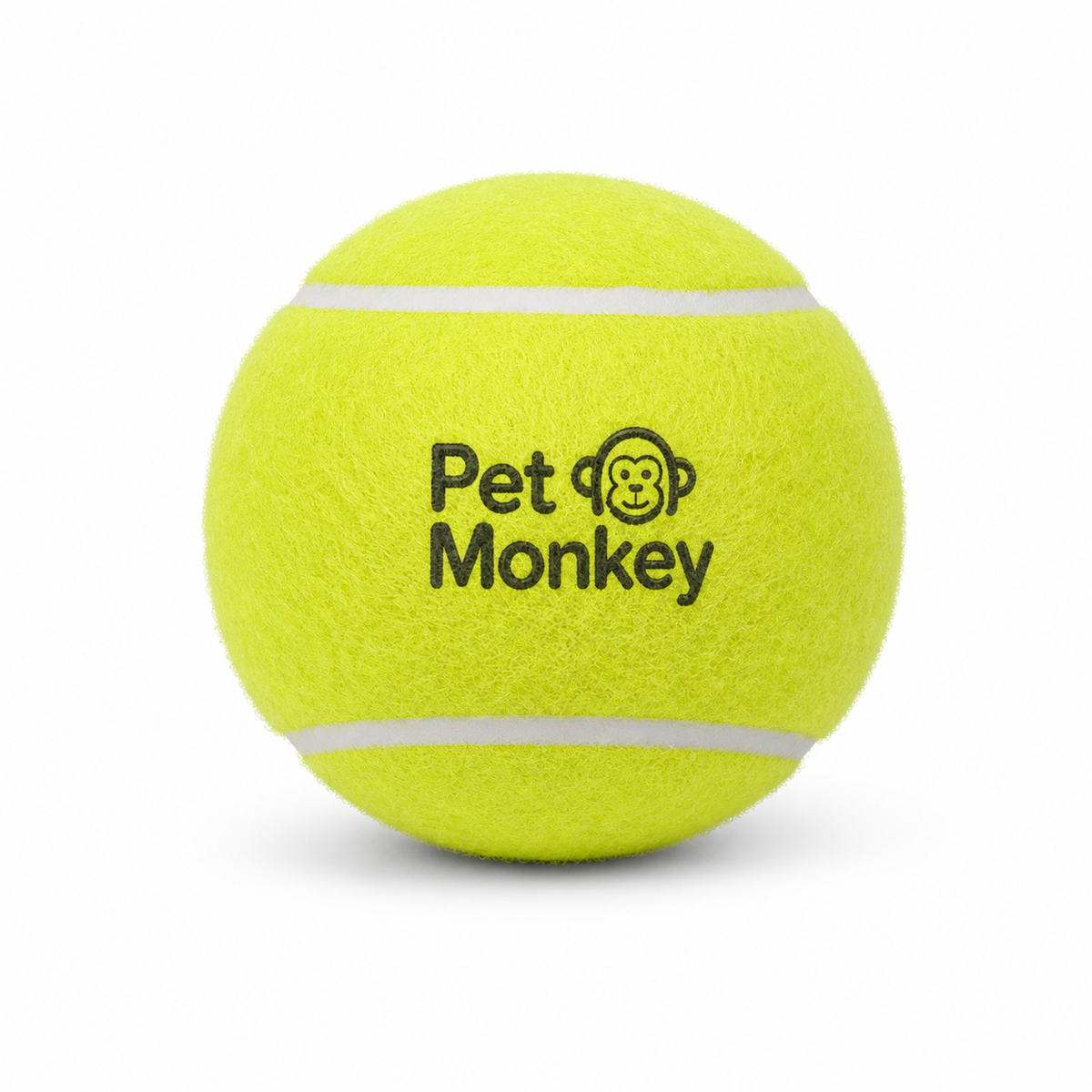 Pet Monkey Dog Tennis Ball – Durable Interactive Fetch Toy for Dogs (Soft Bite, High Bounce, Neon Yellow)