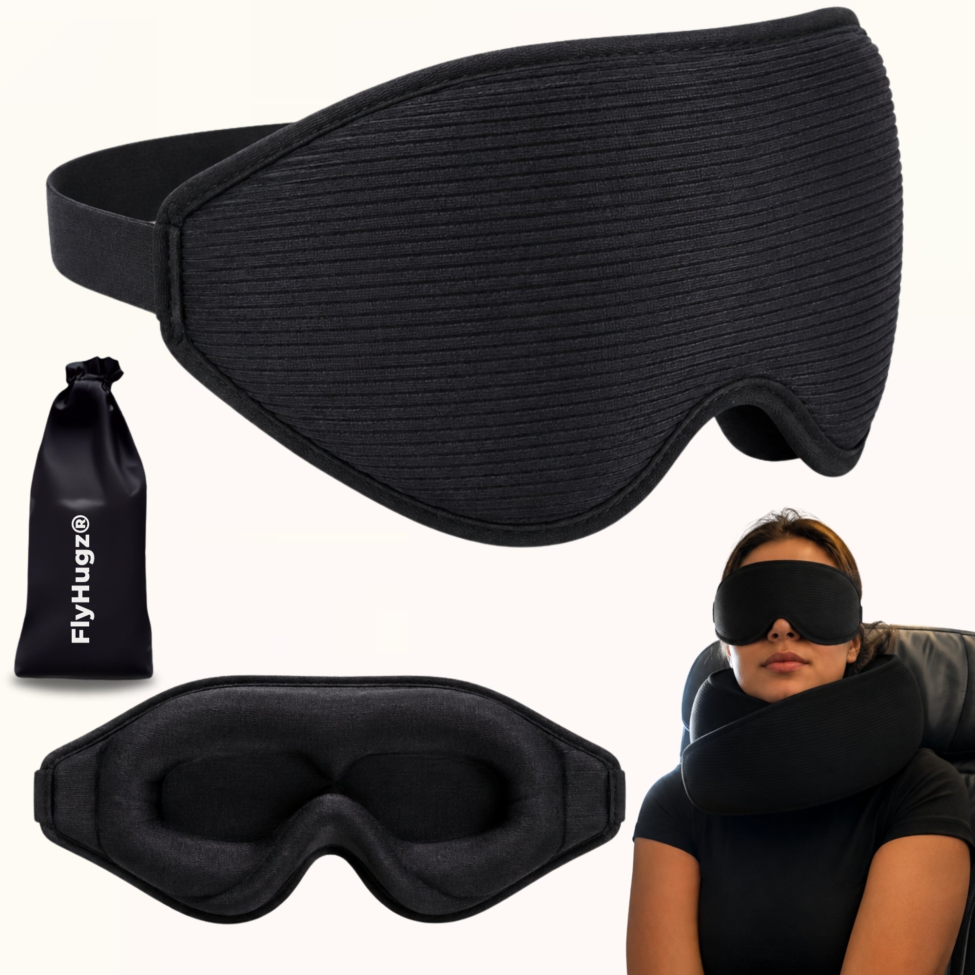 FlyHugz® Premium Sleep Mask (Retail)