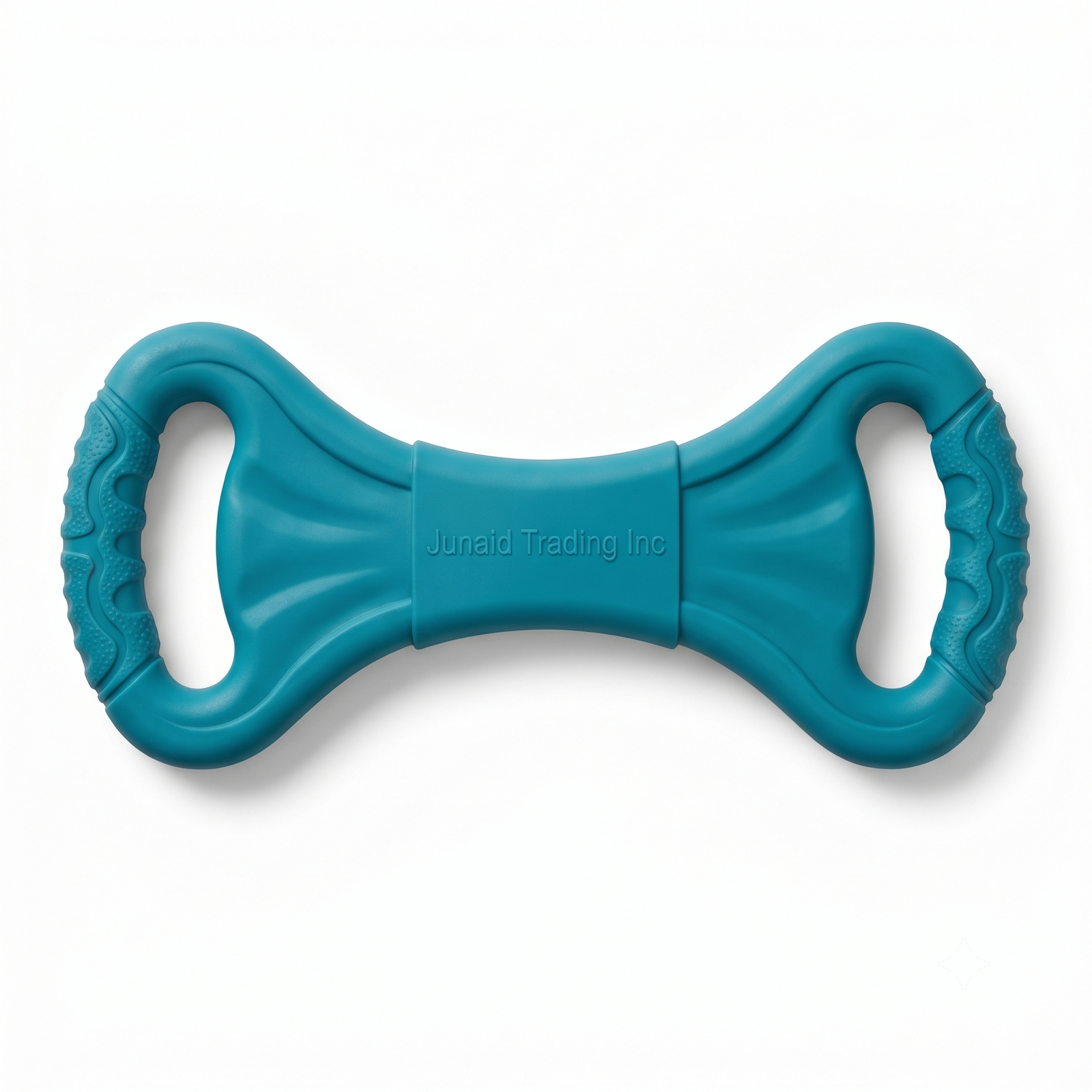 Junaid Trading Inc Durable Rubber Bone Tug Toy for Dogs - Teal