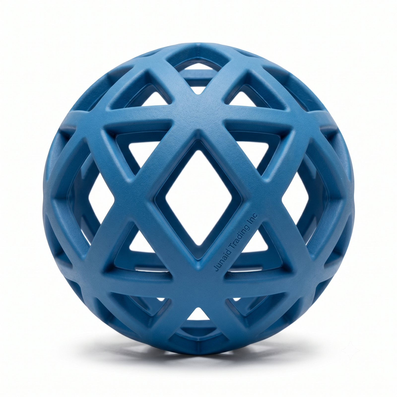 Junaid Trading Inc Geometric Hollow Rubber Dog Ball Toy - Blue