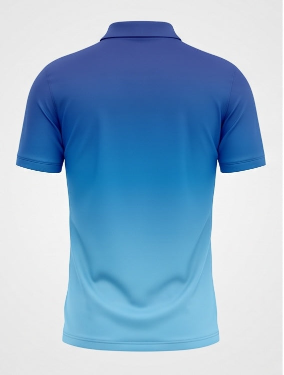 UkD Men's Blue Ombre Polo Shirt Your Only Limit Is You Slogan Print
