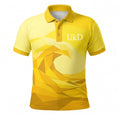 UkD Men's Yellow Ombre Polo Shirt Low Poly Geometric Print