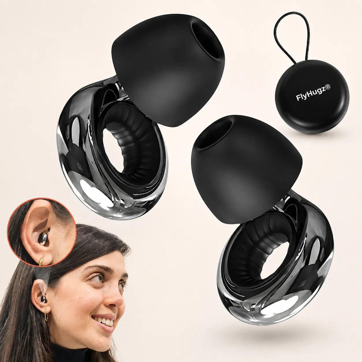 FlyHugz® Noise Reducing Travel Earplugs
